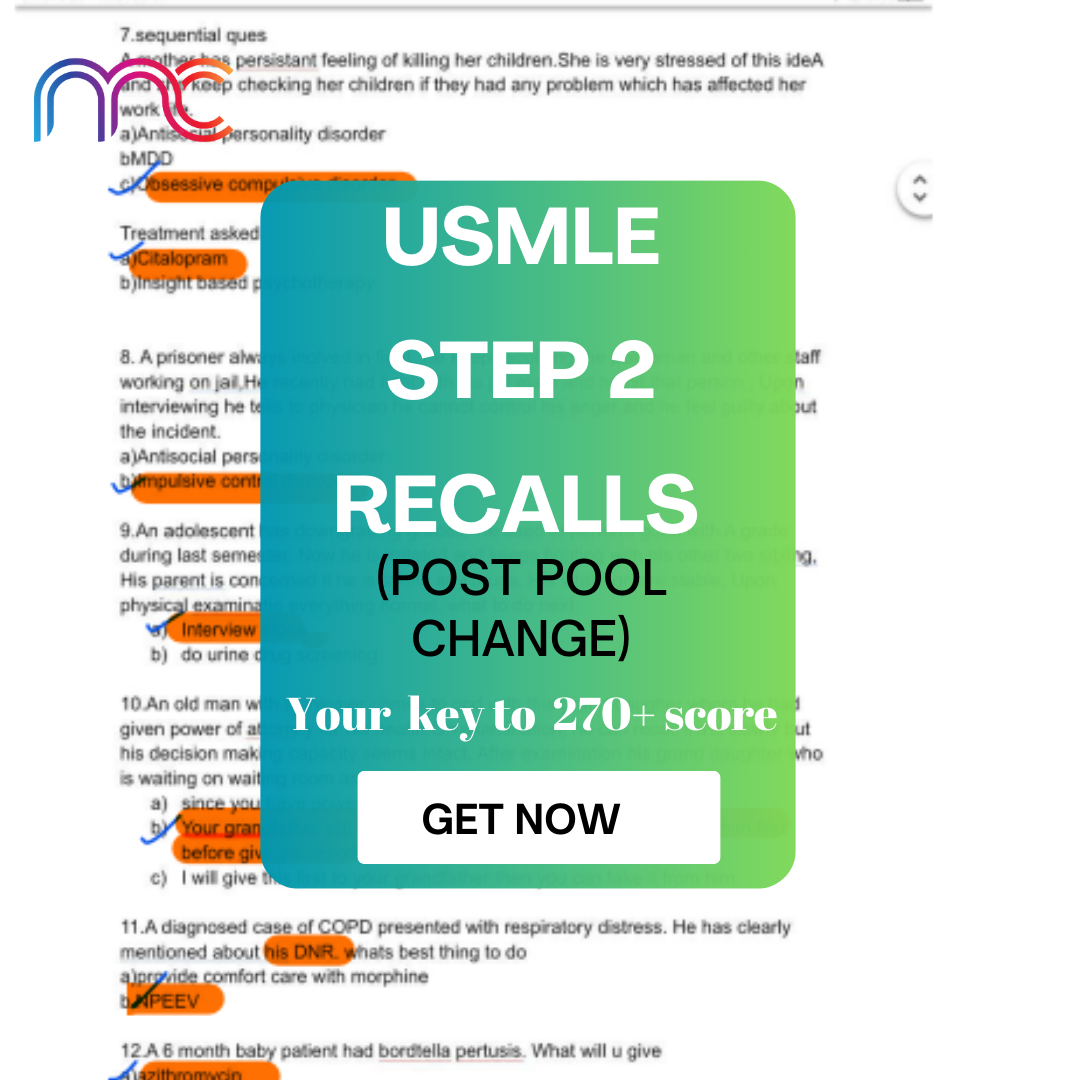 Usmle step 2 recalls 2023 MedCrucal